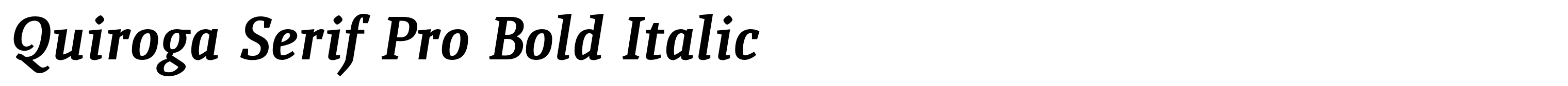 Quiroga Serif Pro Bold Italic